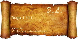 Duga Lili névjegykártya