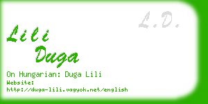 lili duga business card